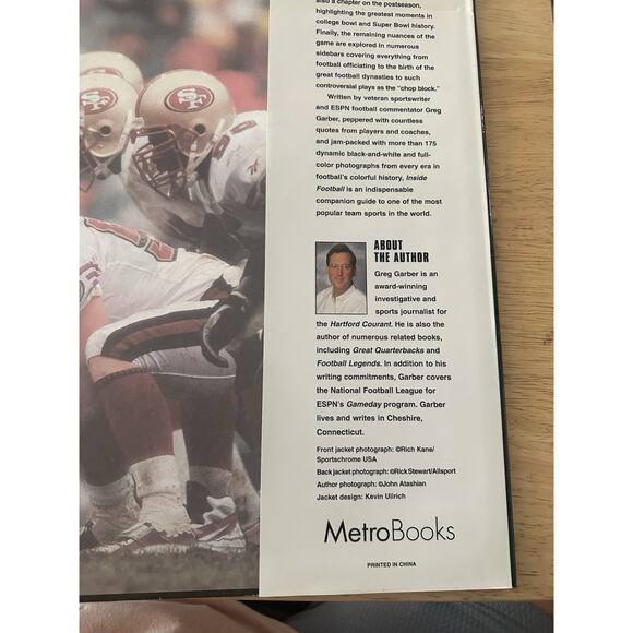 Inside Football Greg Garber HC/DJ/1998 Metro Books Football NFL History - Picture 15 of 16